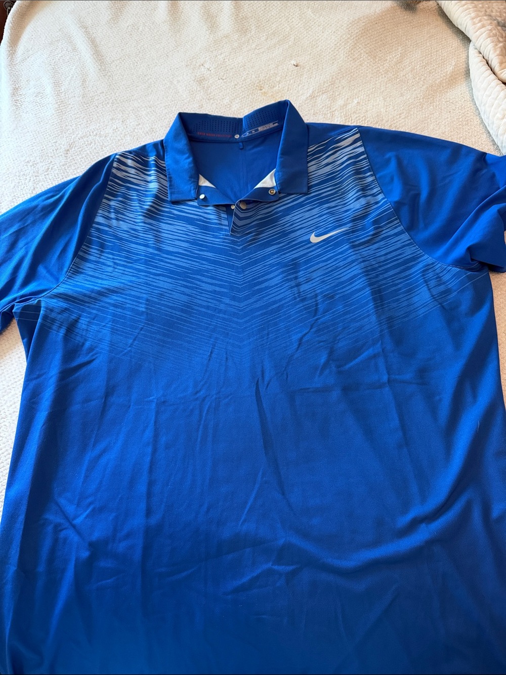 Nike Tiger Woods Collection Men’s Royal Blue Patterned Golf Polo